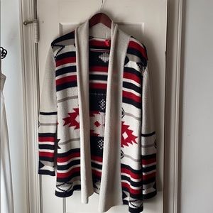 Geometric print wool cardigan